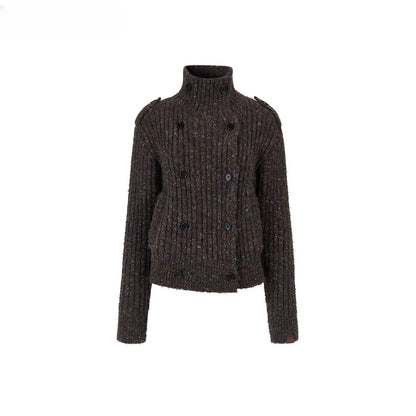 Multicolor Yarn Turtleneck Knit Turtleneck