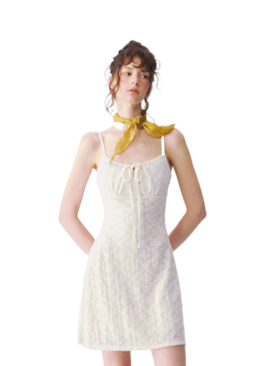 Jacquard Texture Slip Dress Beige(Pre-sale) / S