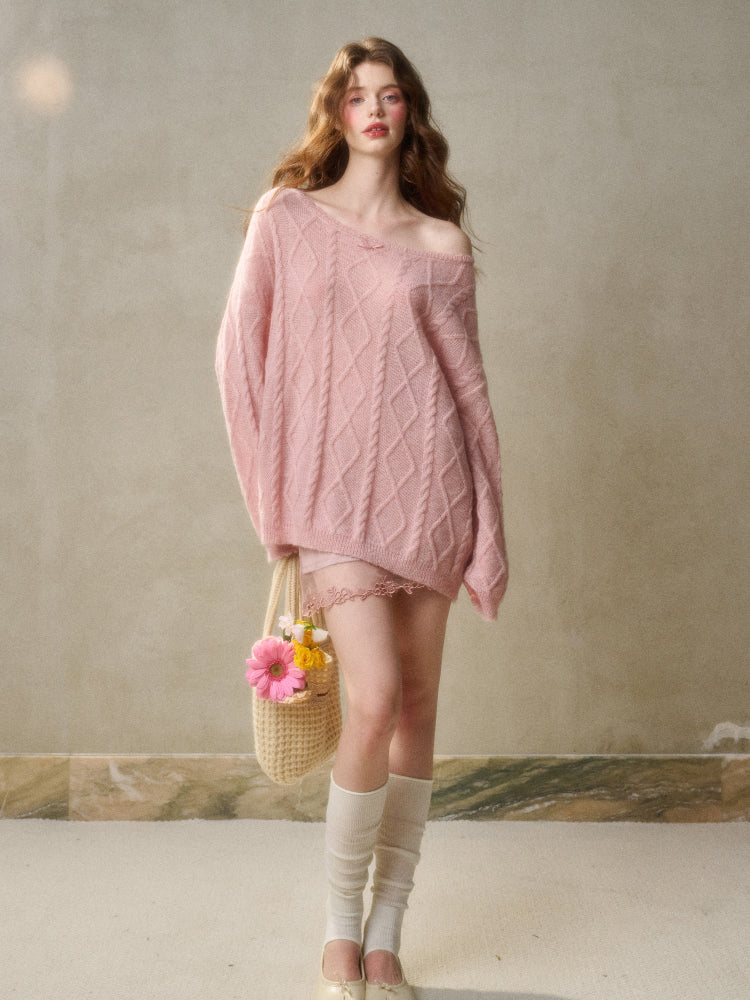 Pearl Mohair Knit Sweater