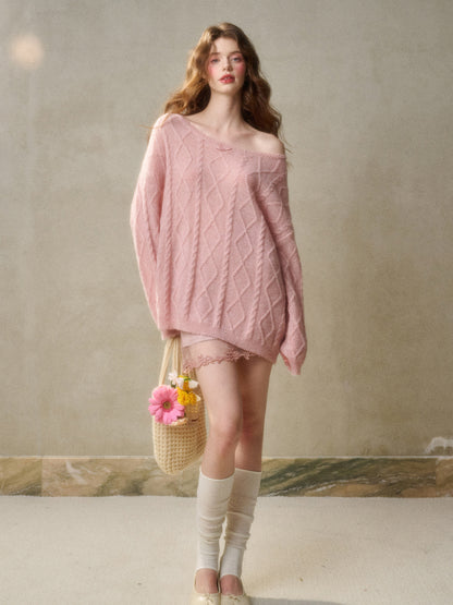 Pearl Mohair Knit Sweater