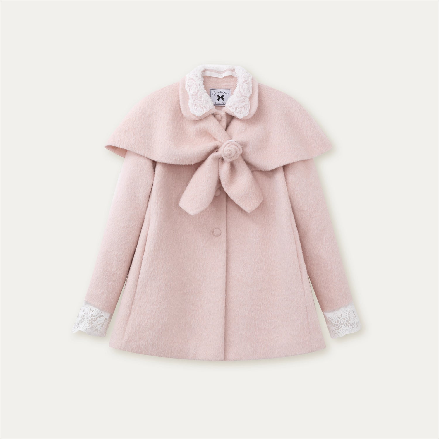 Rose Cape Wool-Blend Coat