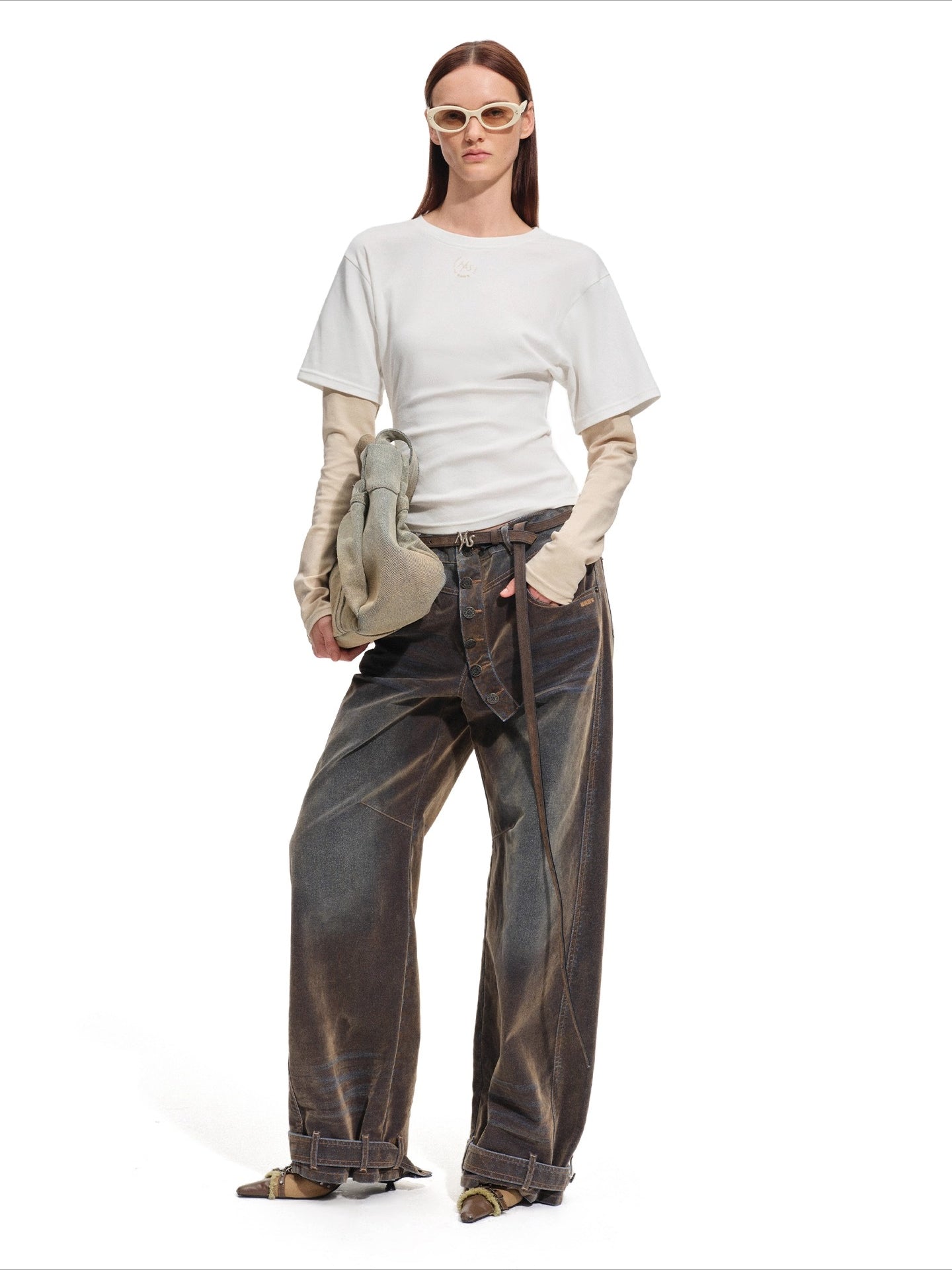 Contrast Paneled Long-Sleeve Tee