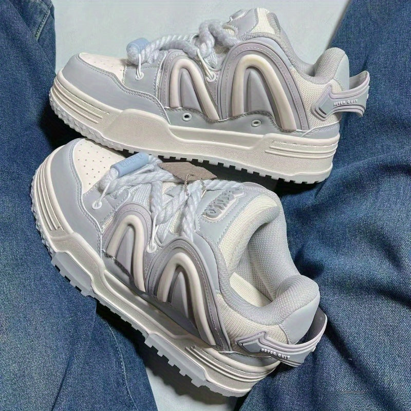 Sky Grey Chunky Casual Sneakers