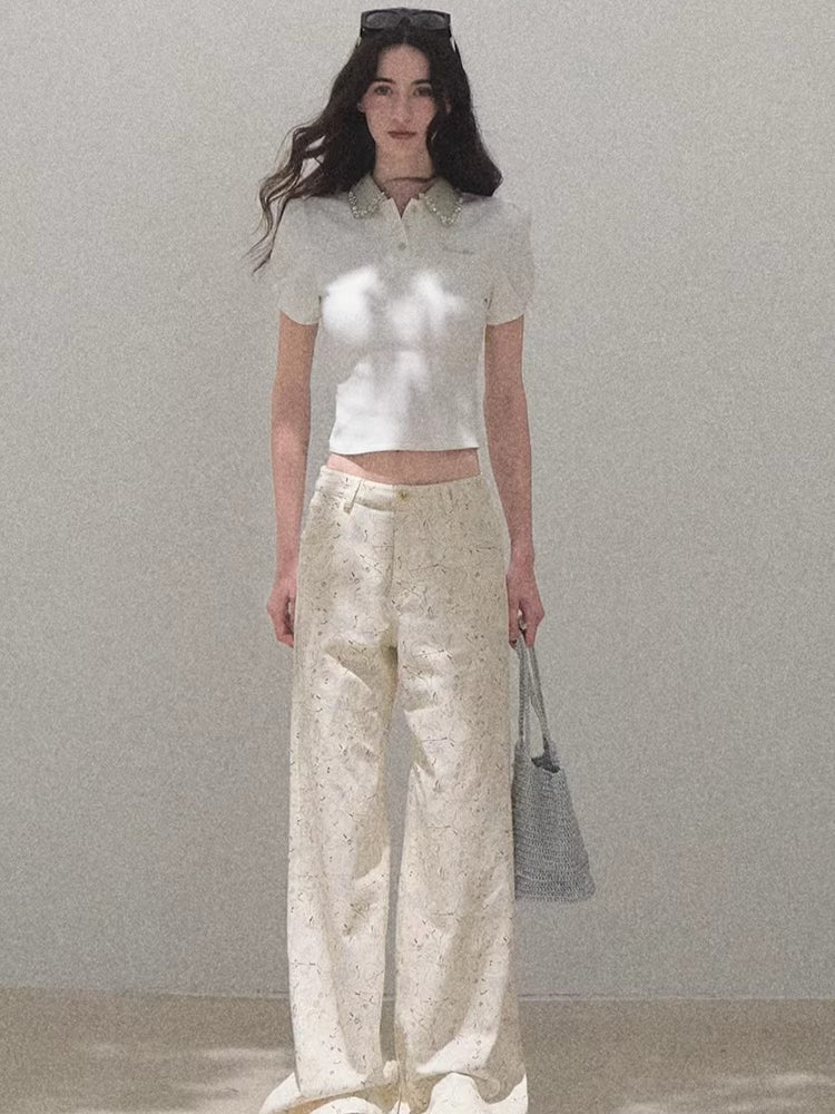 Pure Cotton Graphic Print Relaxed Pants