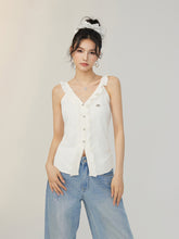 V-neck Lace Ruffled Vest - CHINASQUAD