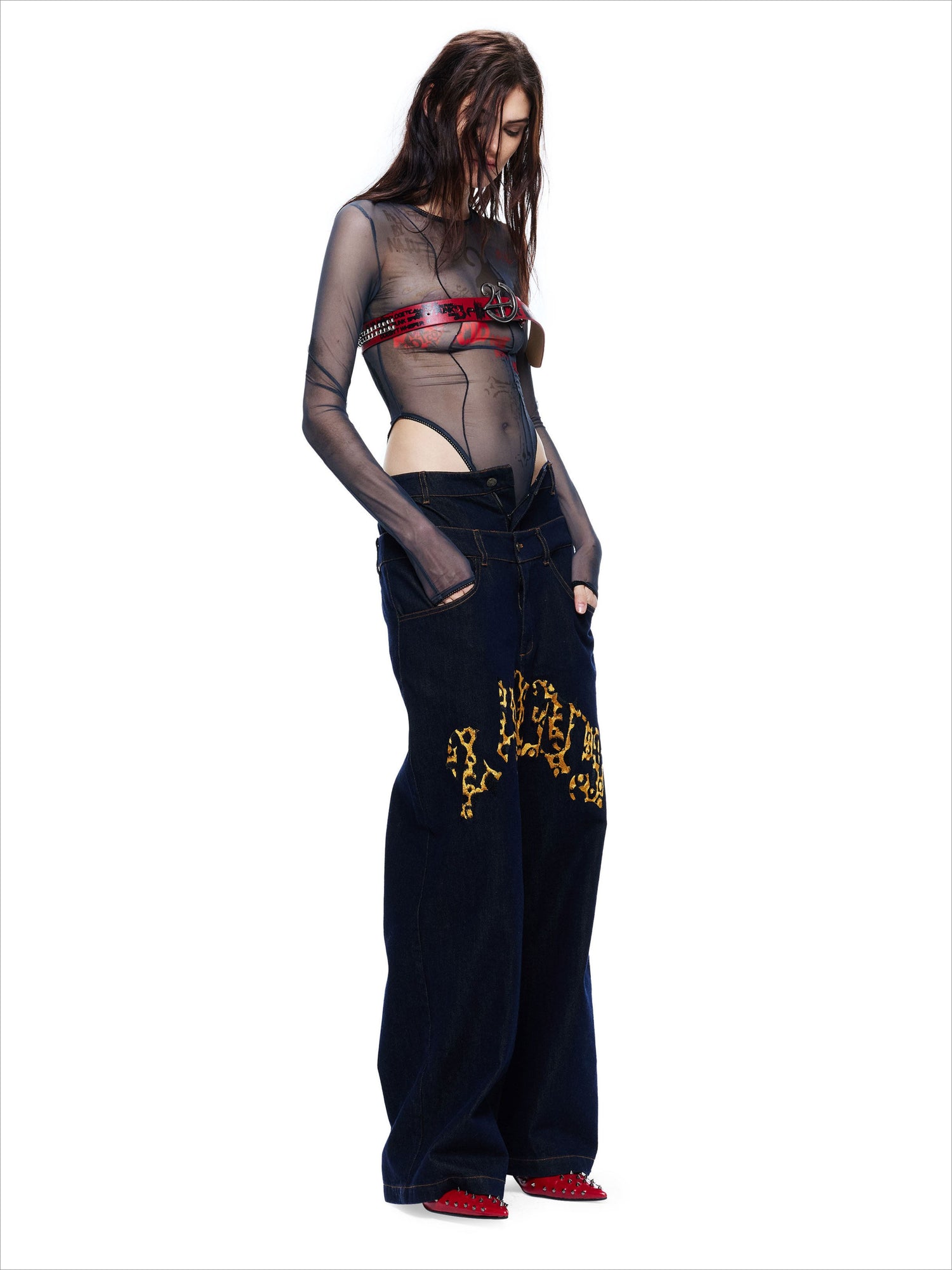 Lace-Trim Printed Base Layer