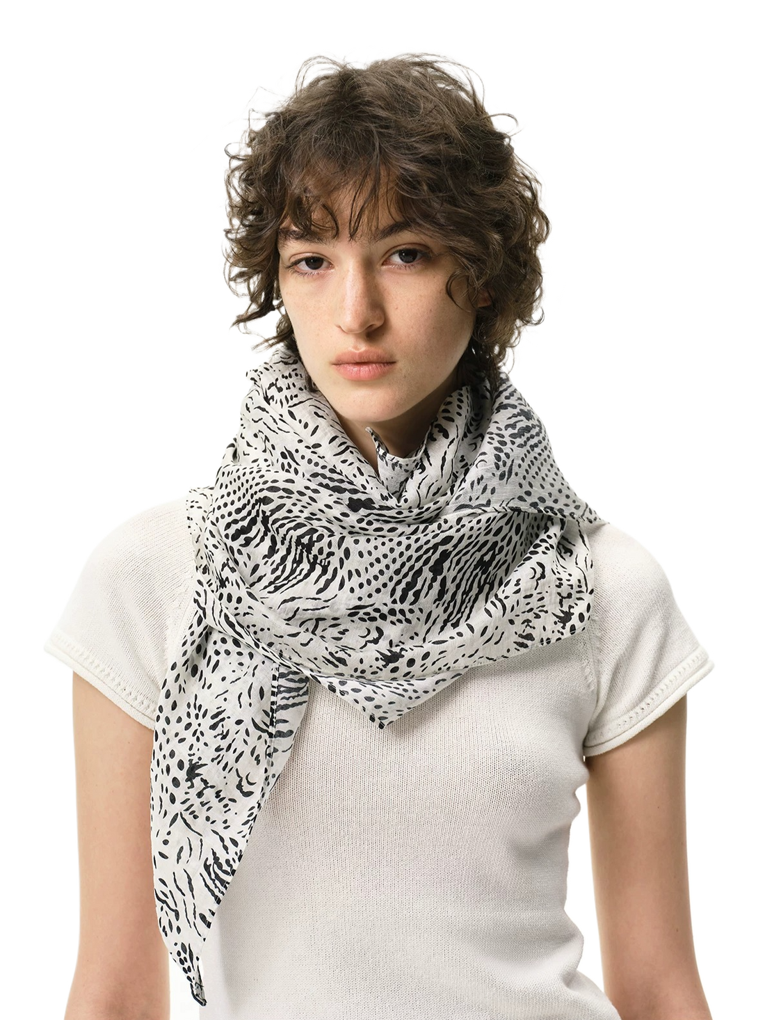 Lyocell Textured Zebra Leopard Print Scarf