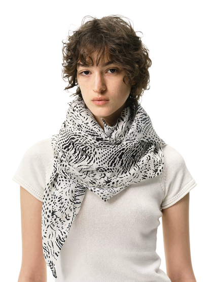 Lyocell Textured Zebra Leopard Print Scarf