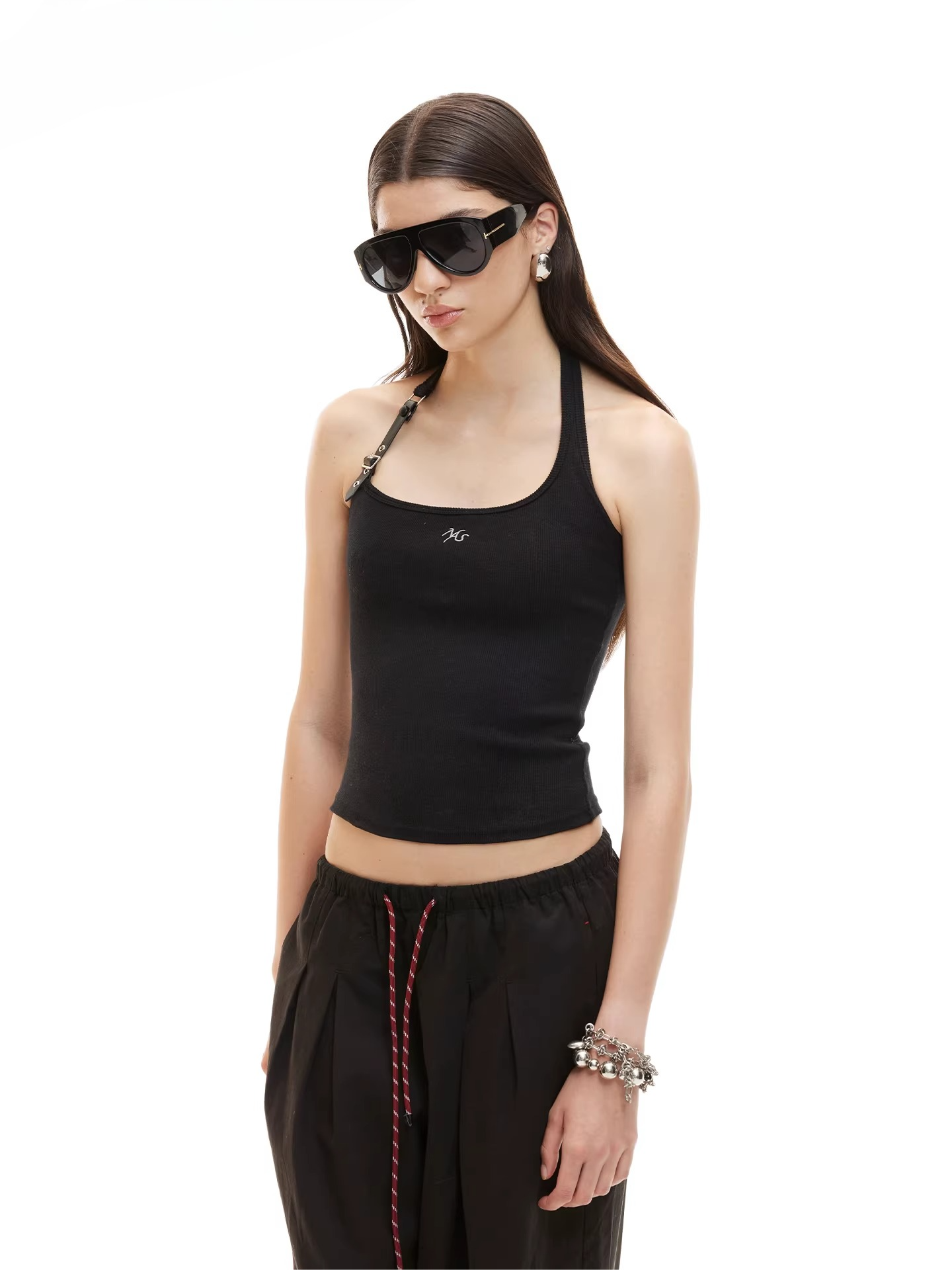 Equestrian Asymmetric Strap Fitted Top