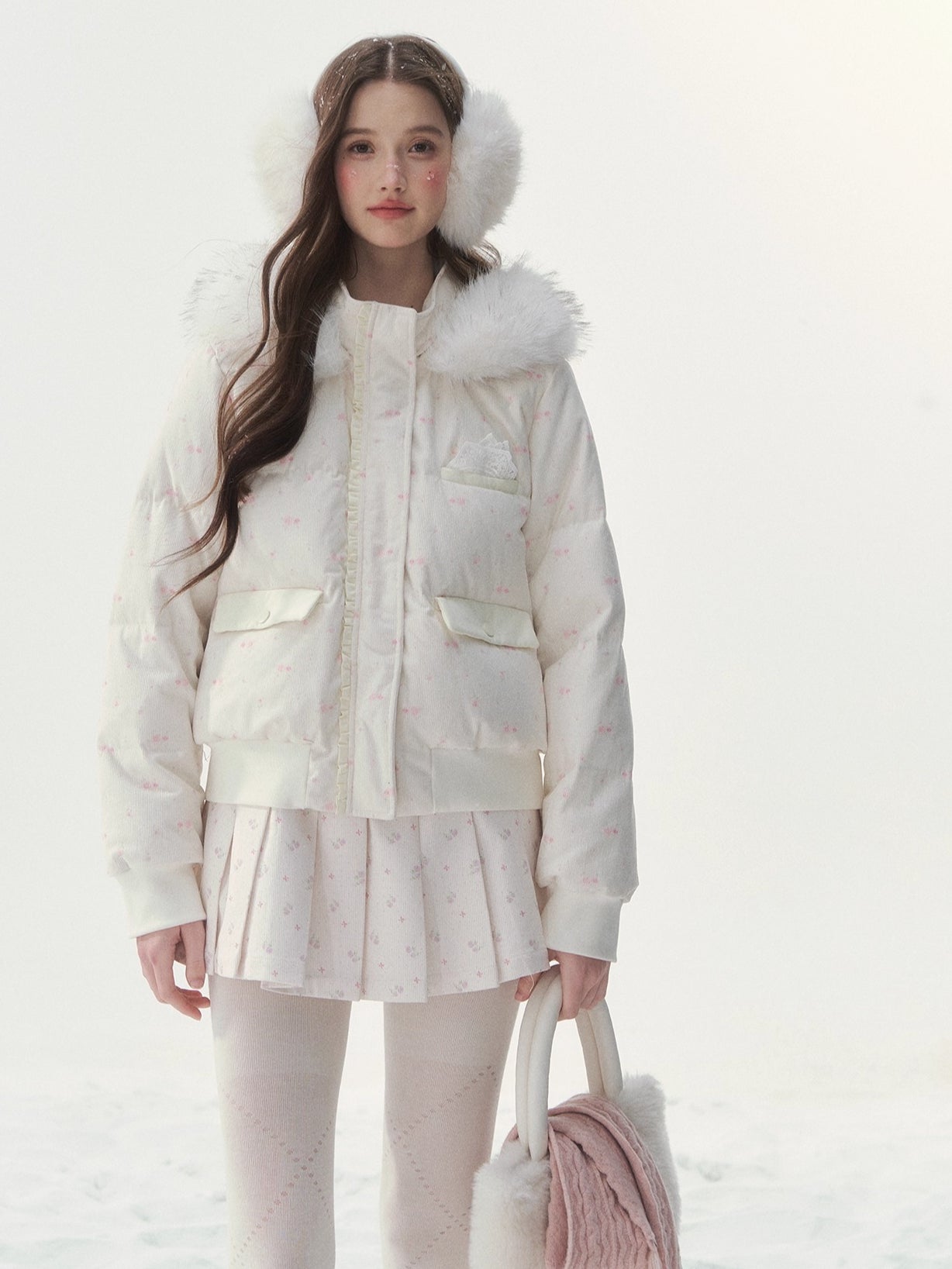 White Fur-Collar Duck Down Jacket