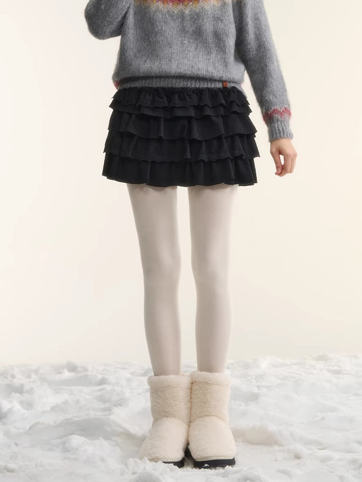 Tiered High-Waist A-Line Puff Skirt