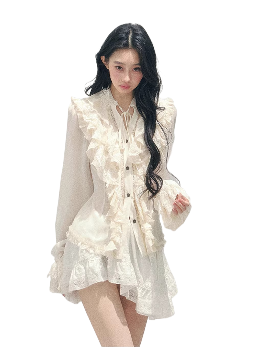 Vintage Lace Ruffle Shirt