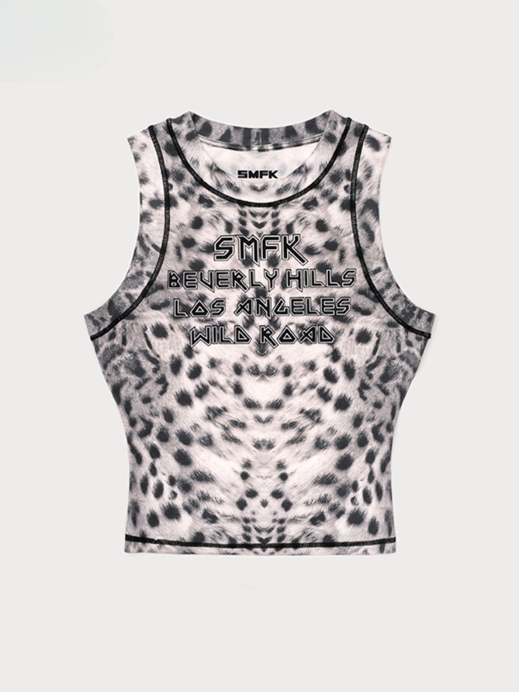 Sleeveless Outer - wear Lettered Sports Top