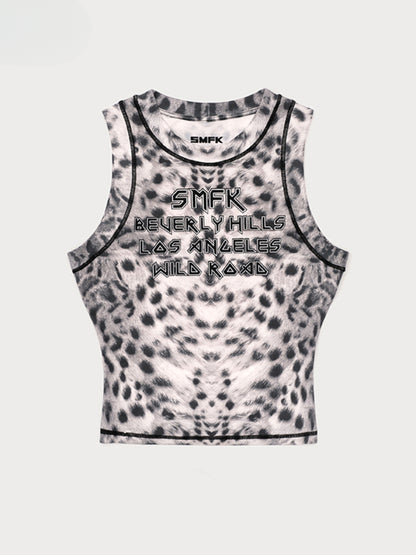 Sleeveless Outer - wear Lettered Sports Top