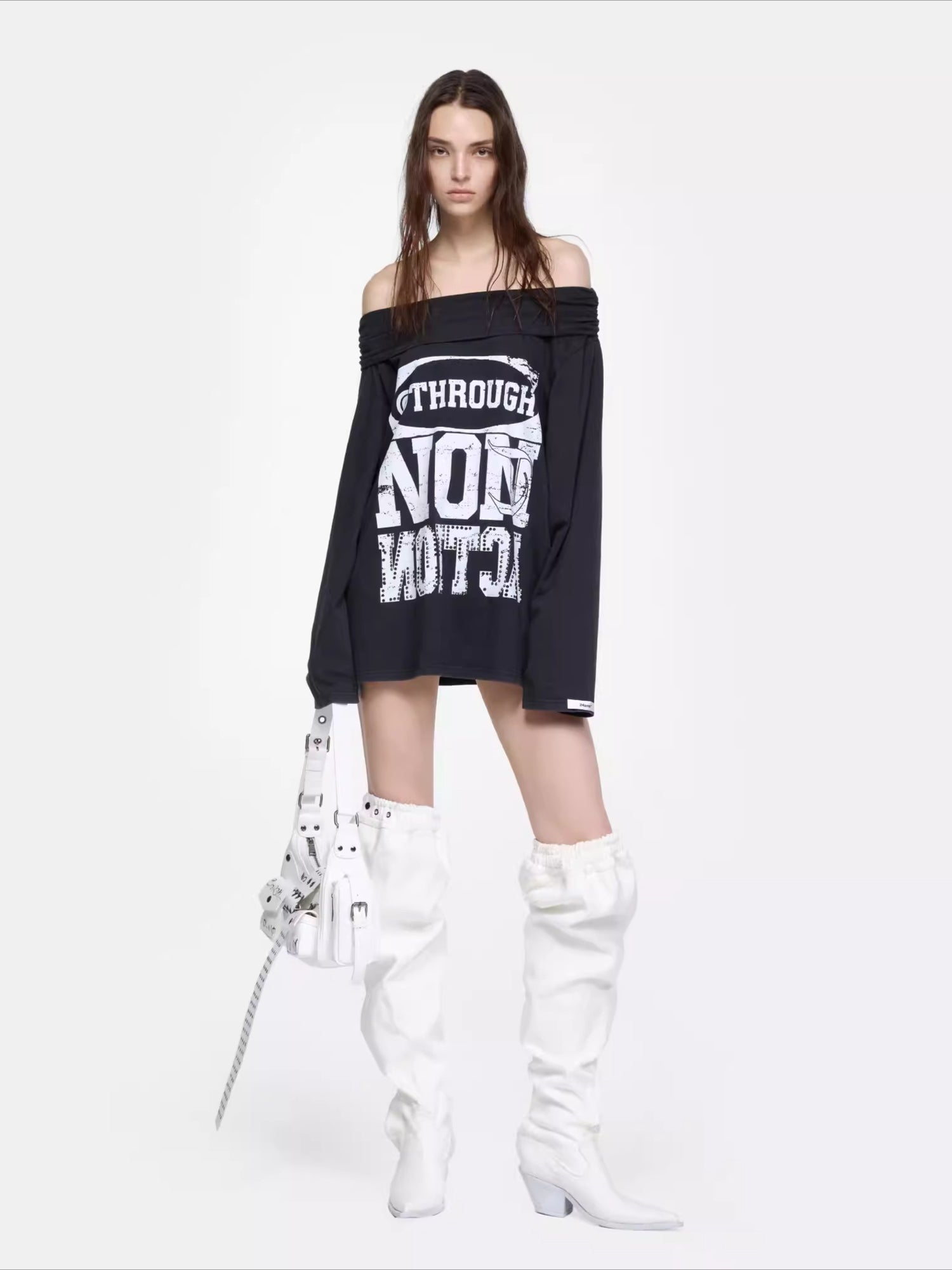 Off-Shoulder Cotton T-Shirt