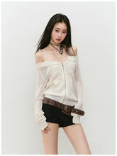 Knitted Floral Convertible Hollow-out Coat - CHINASQUAD