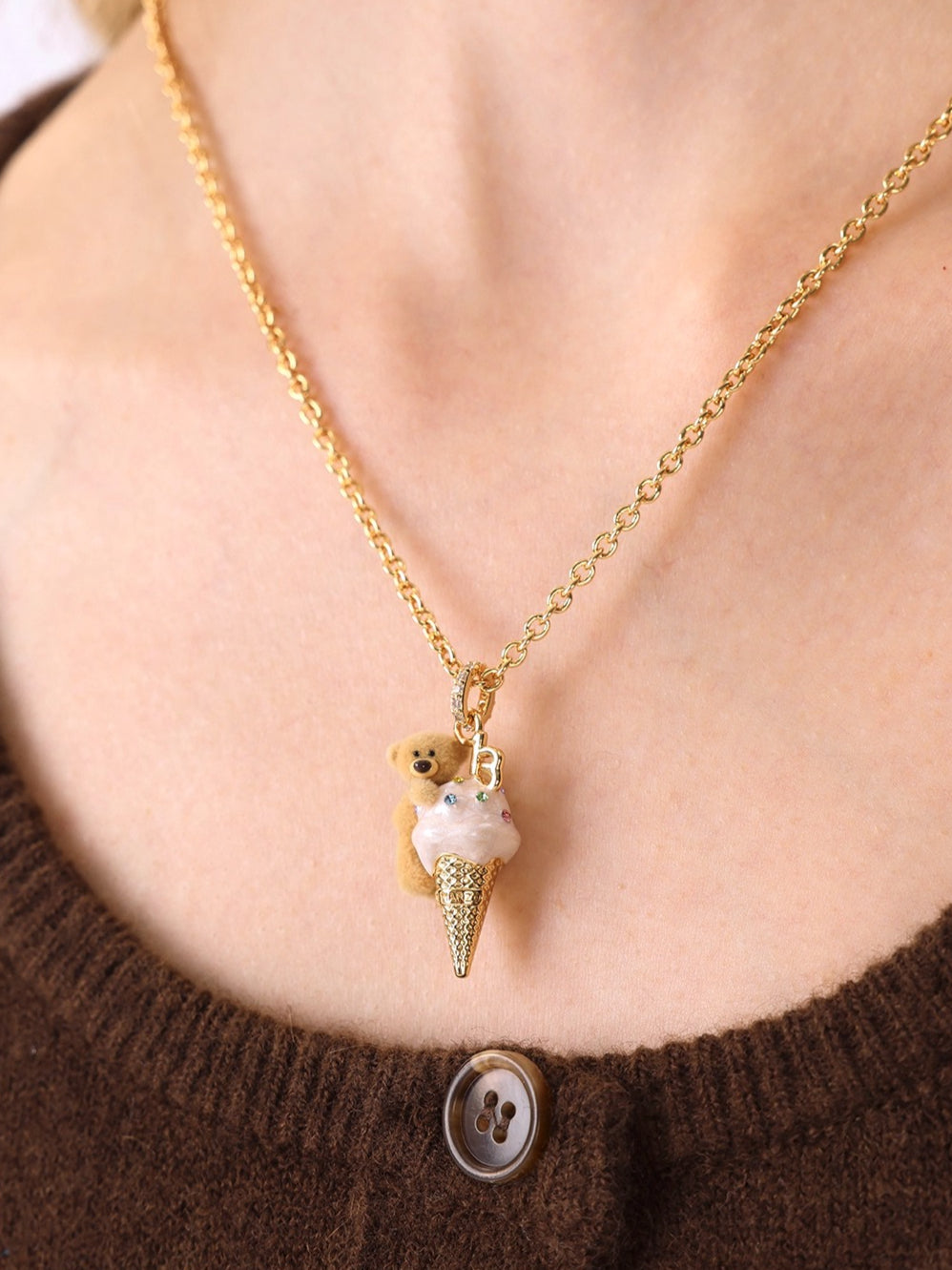 Ice-Cream Teddy Necklace