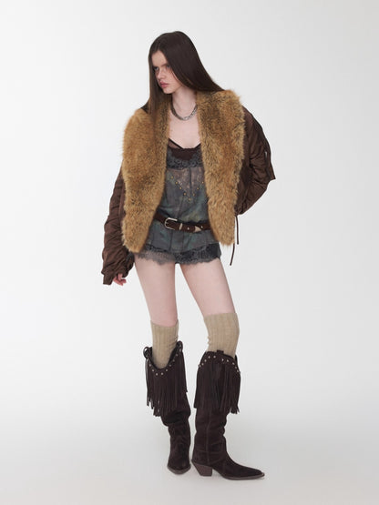 Aviator Faux Fur Jacket