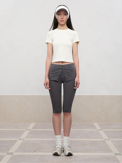 Regular-Shoulder Round Neck Short-Sleeve T-Shirt