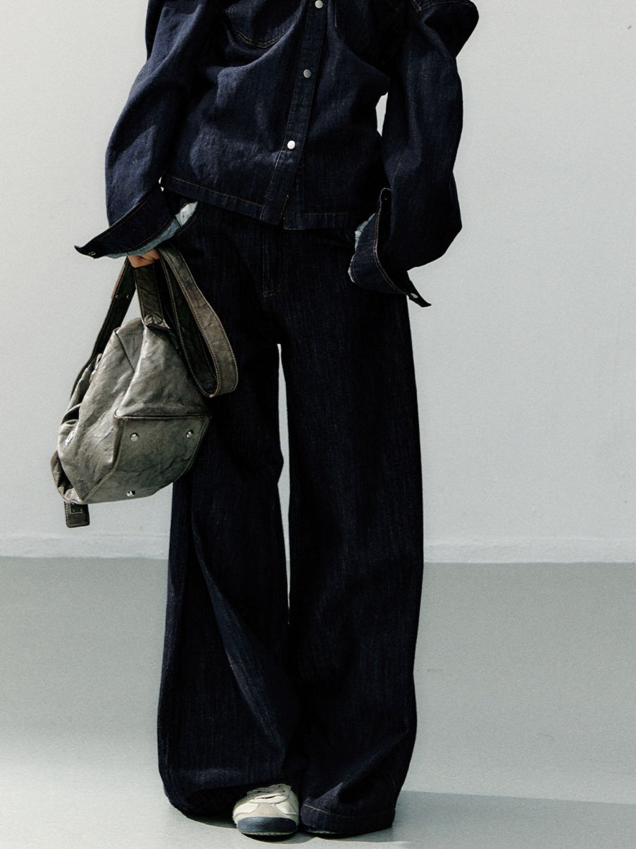 Vintage Wide-Leg Denim Trousers