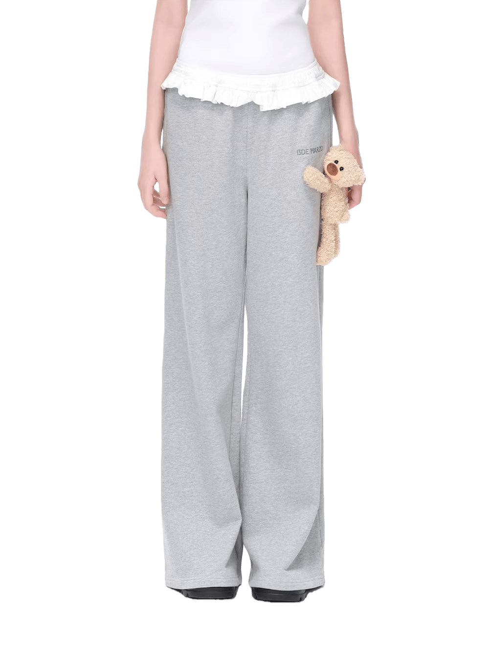 Lace-Waist Straight-Leg Lounge Pants