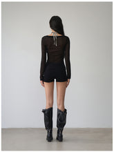 Fake Two-Piece Halter V-Neck Knit Sweater - CHINASQUAD
