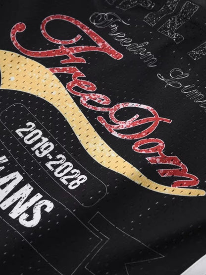 Letter-Print Lace-Trim Jersey Strap Dress