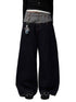 Double Waistband Raw Denim Wide-Leg Jeans - CHINASQUAD