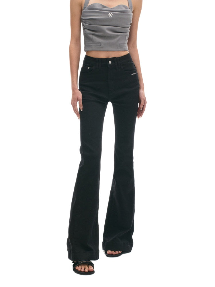 Vintage High-Waisted Skinny Stretch Flared Jeans