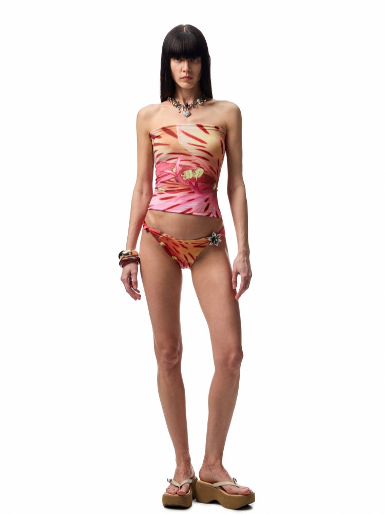 Floral Print Twist Knot Bikini