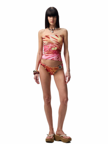 Floral Print Twist Knot Bikini