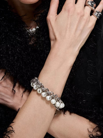 Wrapped Beaded Pearl Bracelet