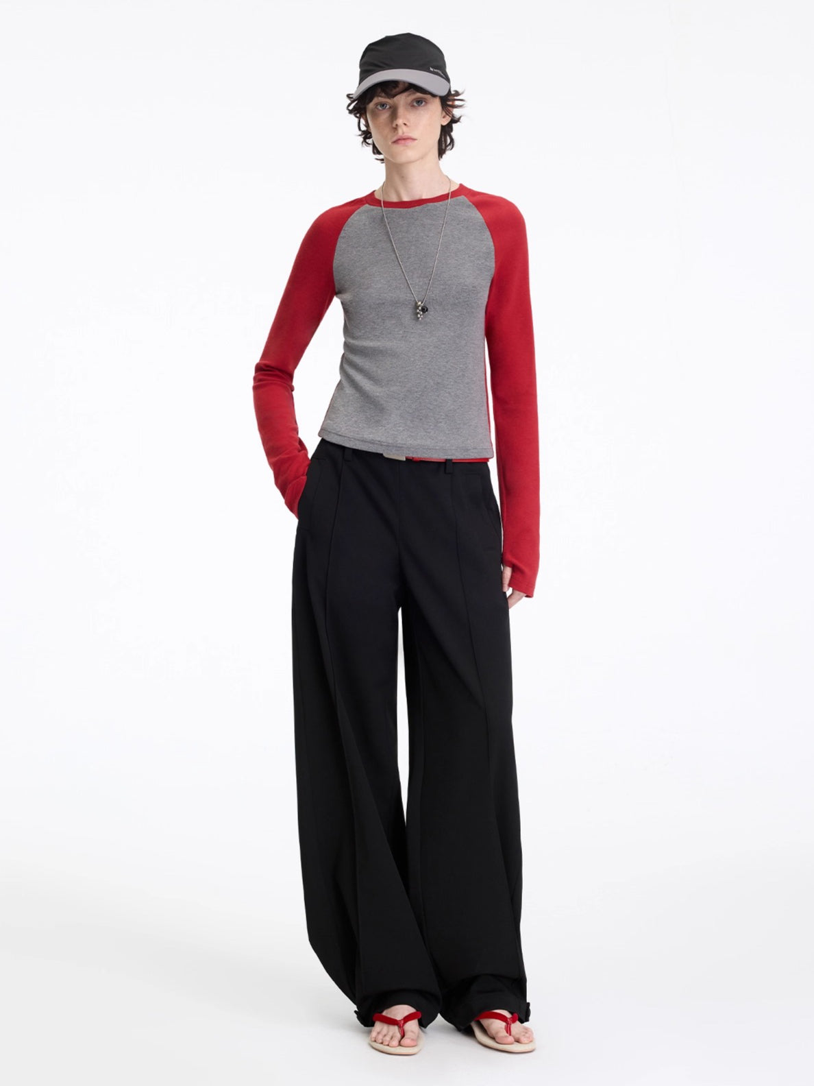 Contrast Raglan Slim-Fit Long-Sleeve Tee