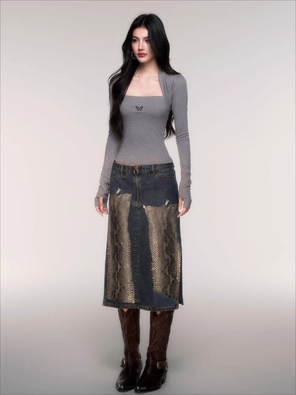 Sleeve-Detail Slim-Fit Knit Crewneck