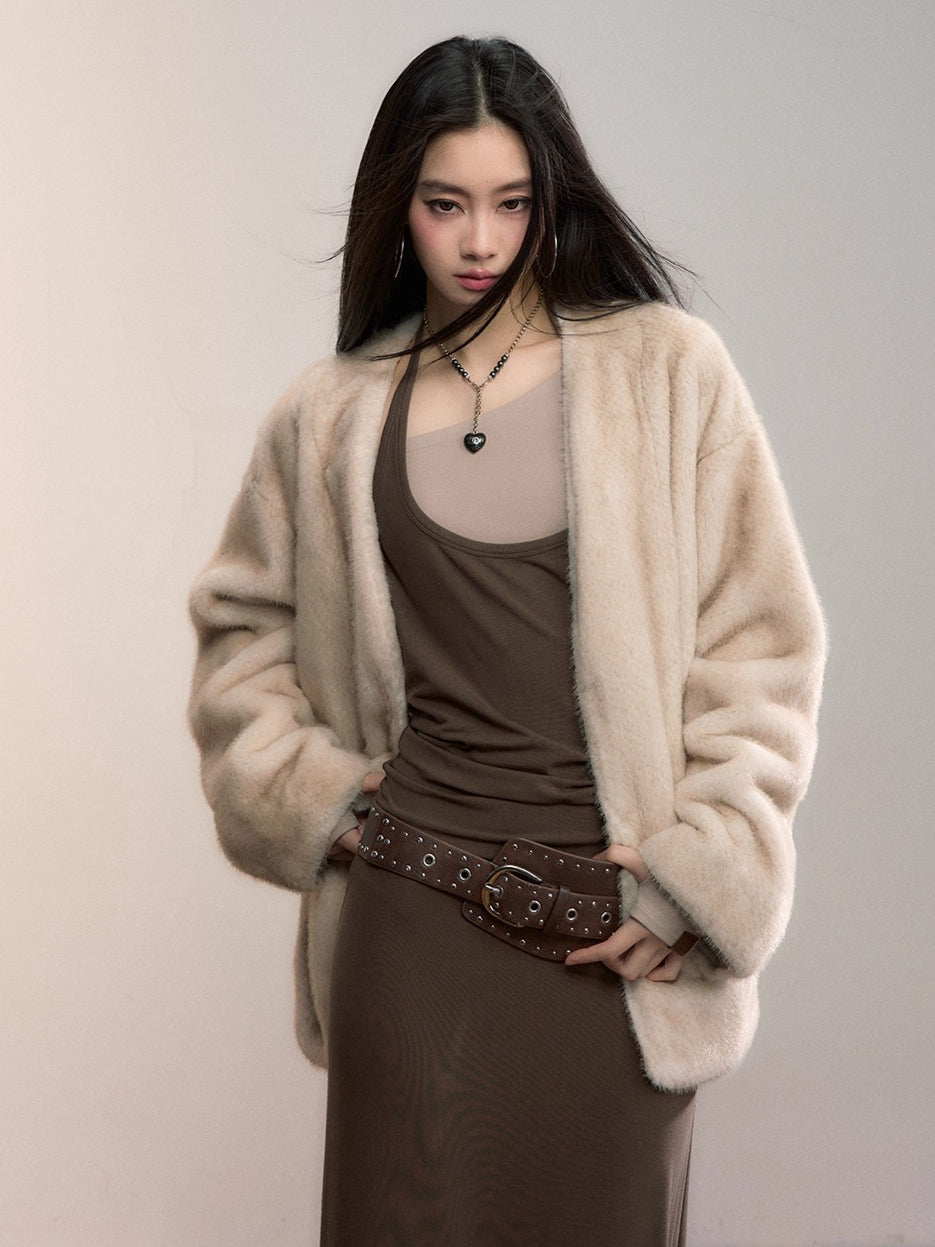 Ombre Faux Fur Statement Jacket