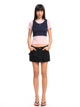 Asymmetrical Low - Rise Straight - Cut Denim Mini Skirt - CHINASQUAD