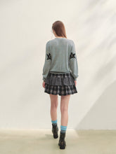 Single-breasted Star Argyle Knit Cardigan - CHINASQUAD