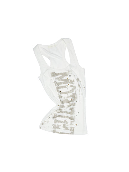 Hot-Stamped Gold &amp; Silver Letter Printed Vest - CHINASQUAD