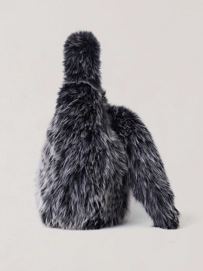 Cross Relic Faux Fur Stone Bag