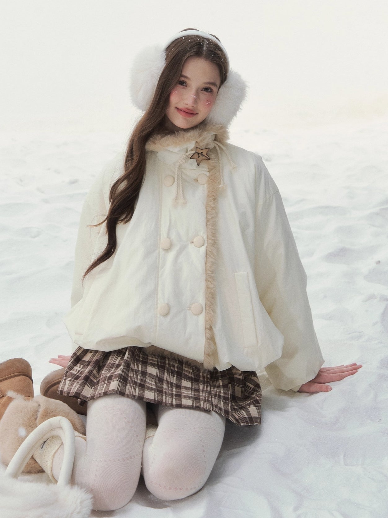 White Starry Birch Duck Down Jacket