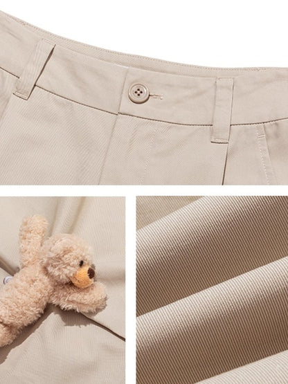 Multi-Bear Ruched Straight Cargo Pants