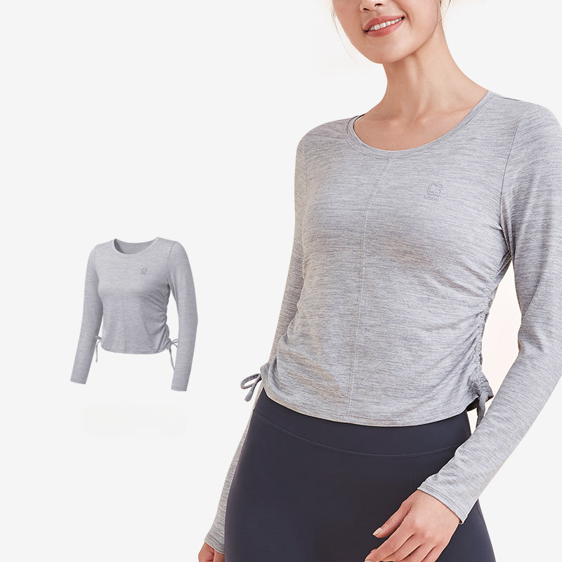 Quick-dry Drawstring Yoga  Long Sleeves Top