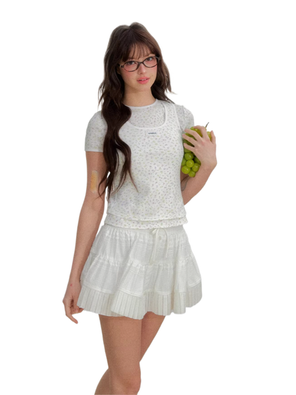 Air Like Green Apples Cotton Floral T-Shirt