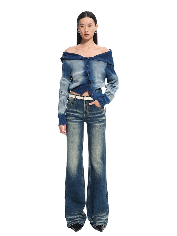 &quot;Feria Series&quot; Volcano Tie-Dye Washed Knit Cardigan
