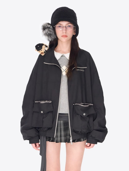 Bear Sheriff Retro Collar Track Jacket