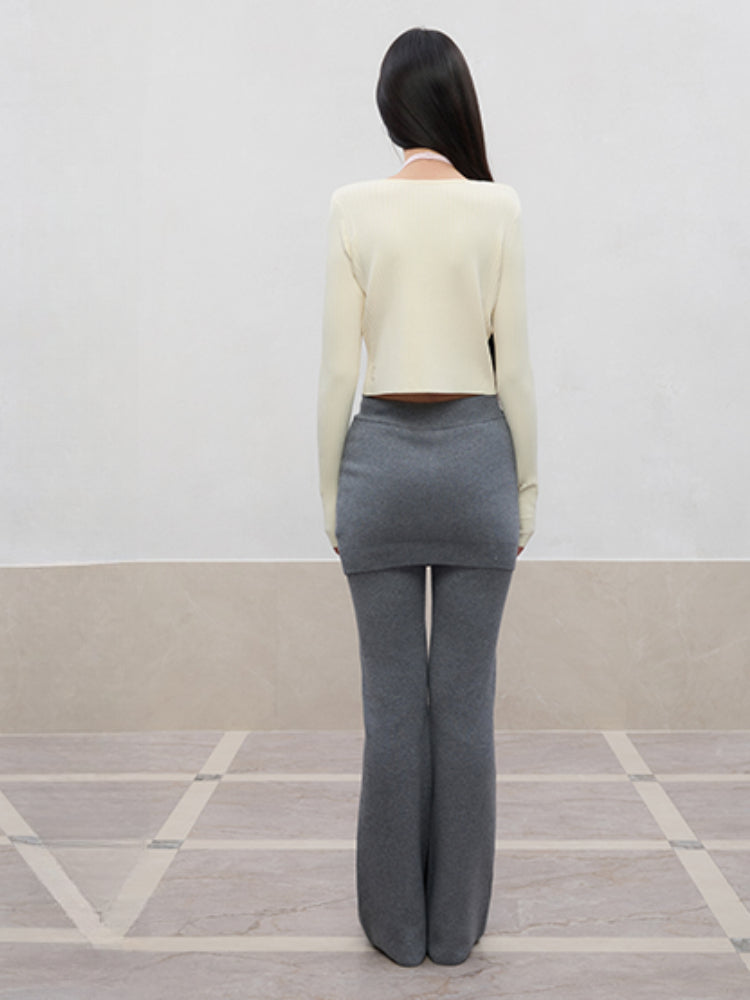 Spun Long-Sleeve Knit Cardigan