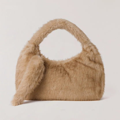 Cross Relic Faux Fur Stone Bag