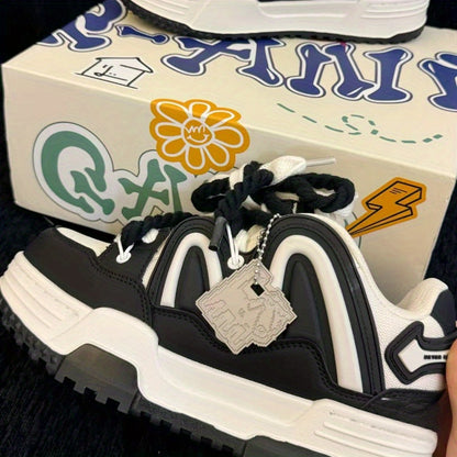 Black Panda Low-Top Casual Sneakers