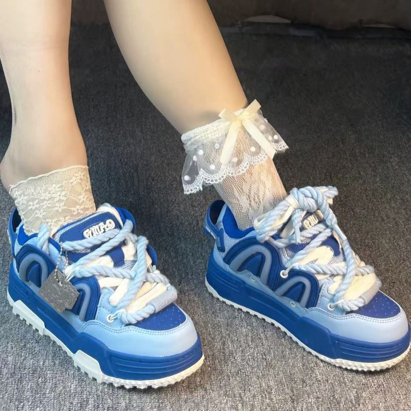 Dreamy Blue Chunky Casual Sneakers