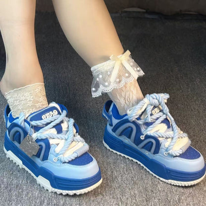 Dreamy Blue Chunky Casual Sneakers